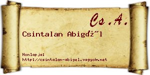 Csintalan Abigél névjegykártya